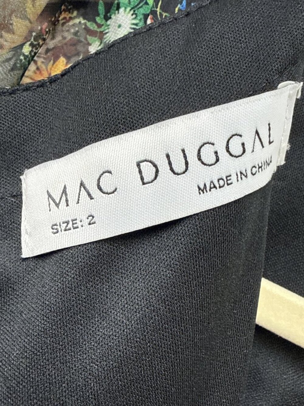 Mac Duggal Size 2 Black 67934 Floral Wrap Maxi Dress Butterly Sleeve Tiered NWT - Picture 11 of 15